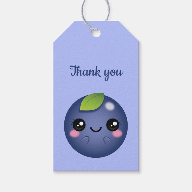 Kawaii Blueberry Gift Tags (Front)