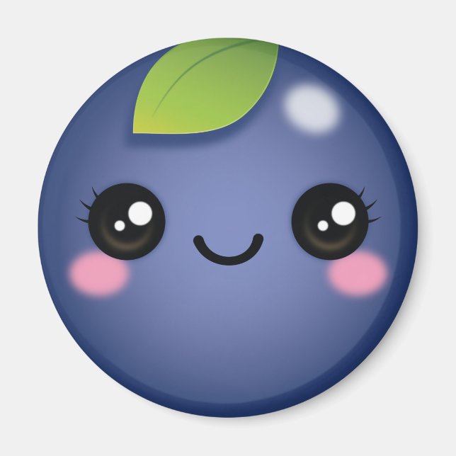 Kawaii Blueberry Magnet (Front)