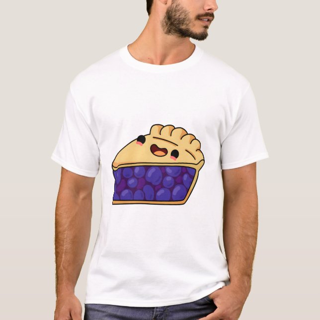 Kawaii Blueberry Pie T-Shirt (Front)