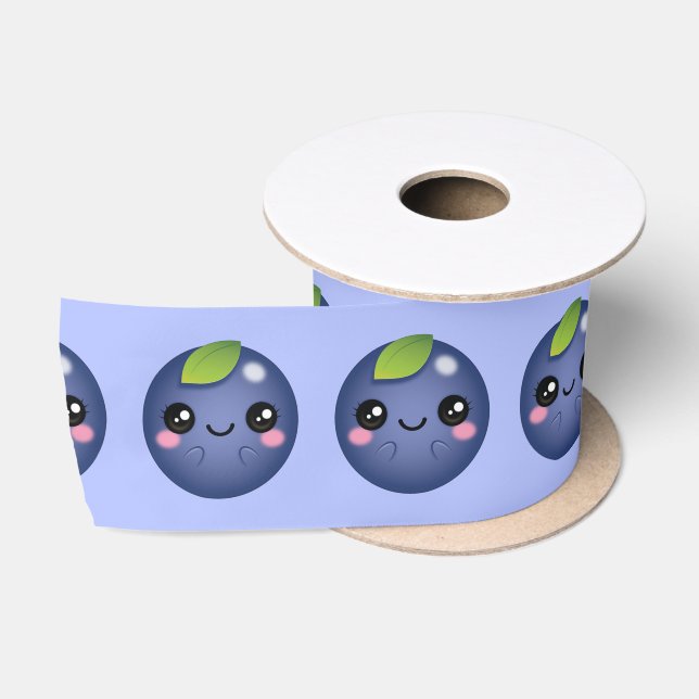 Kawaii Blueberry Satin Ribbon (Spool)