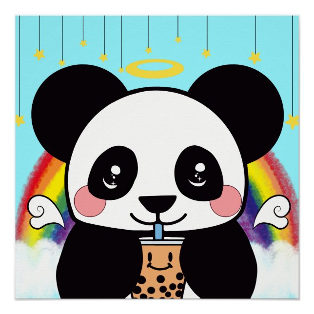 Kawaii Boba Panda Bear  Poster (Front)