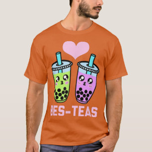 Kawaii Boba Tea Besties Matching Couple Bes Teas B T-Shirt
