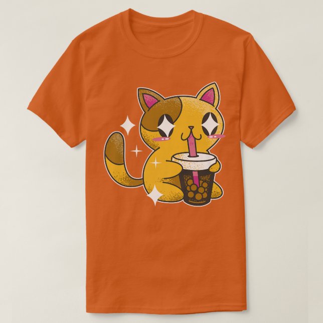 Kawaii Boba Tea Cat Japan Sweet  T-Shirt (Design Front)