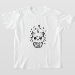 Kawaii boba tea colouring T-Shirt