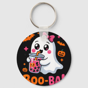 Kawaii boba tea cute boo ghost halloween spooky key ring