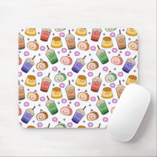 Kawaii Boba Tea Pattern Mouse Pad