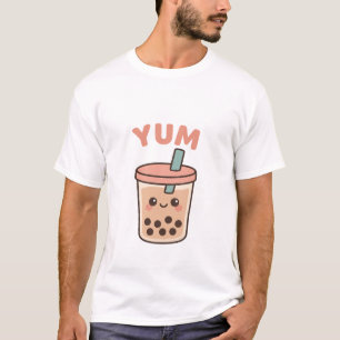 Kawaii Boba Tea YUM Cute Minimalist Pastel Design T-Shirt