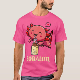 Kawaii Bobalotl Axolotl Boba Tea Bubble Milk Anime T-Shirt