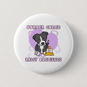 Kawaii Border Collie Rally Obedience 6 Cm Round Badge
