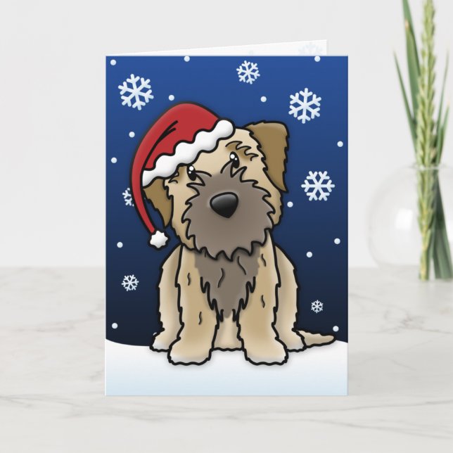 Kawaii Border Terrier Christmas Card (Front)
