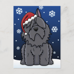 Kawaii Bouvier des Flandres Christmas Postcard