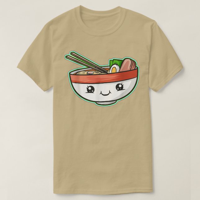 Kawaii Bowl Of Ramen With Face Japanese Ramen  T-Shirt (Design Front)