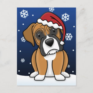 Kawaii Boxer Christmas Postcard