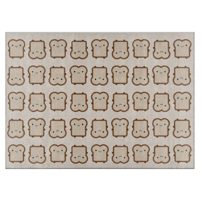 Kawaii Bread / Toast Cutting Board (Front)