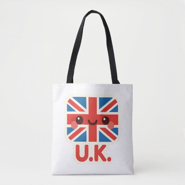 Kawaii British Flag – Cute UK Design Tote Bag (Front)