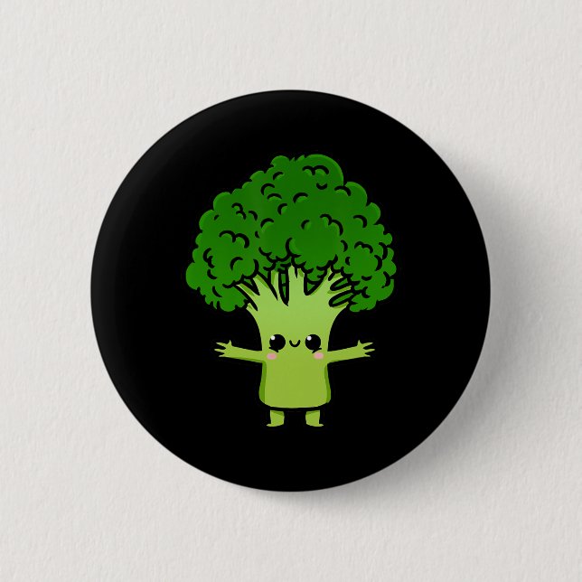 Kawaii Broccoli  6 Cm Round Badge (Front)
