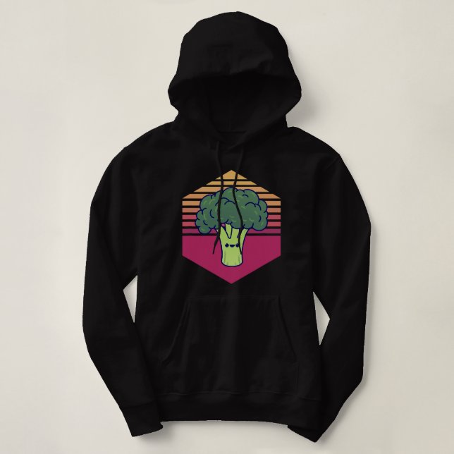Kawaii Broccoli Vintage Hoodie (Design Front)