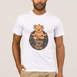 Kawaii brown dog practice yoga poses and thinking T-Shirt
