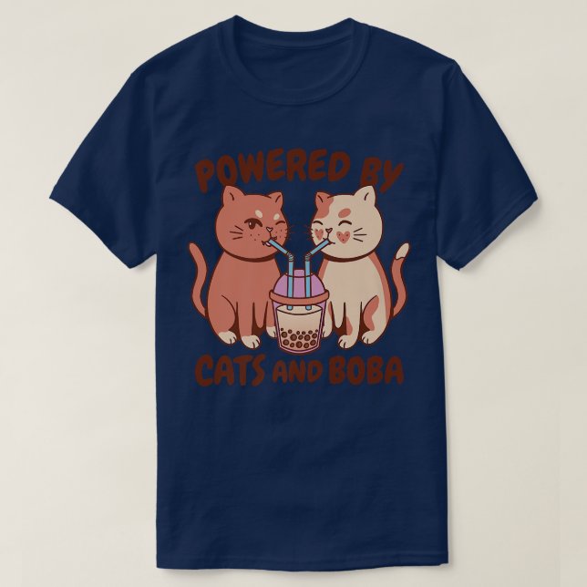 Kawaii Bubble Tea Cats - Funny Boba Tea  1188 T-Shirt (Design Front)