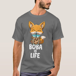 Kawaii Bubble Tea Fox Funny Anime T-Shirt