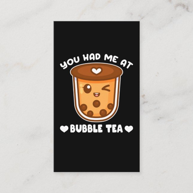 Kawaii Bubble Tea Lover Business Card (Front)