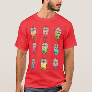 Kawaii Bubble Tea Lovers Cute Smiling Face Boba Te T-Shirt