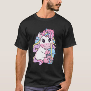 Kawaii Bubble Tea Unicorn Boba Tea For Milk Tea T-Shirt