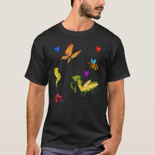 Kawaii Bugs Insect Ladybug Bee Mantis Butterfly fo T-Shirt
