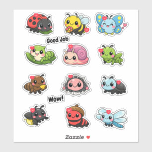 Kawaii Bugs & Insects Good Job Reward Stickers