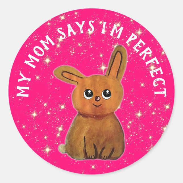 Kawaii Bunny bliss Classic Round Sticker (Front)