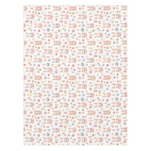 Kawaii Bunny Café Easter Cute Chibi Bunnies Tablecloth