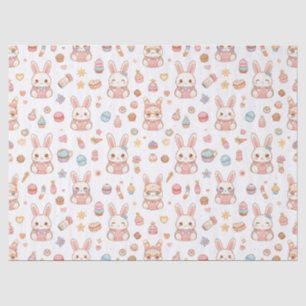 Kawaii Bunny Café Easter Cute Chibi Bunnies  Tissue Paper