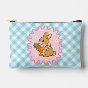Kawaii Bunny Carrot Spring Flowers Accessory Pouch