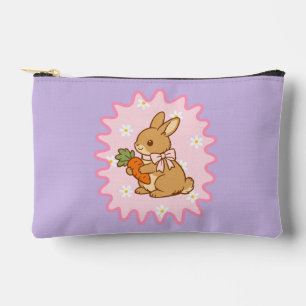 Kawaii Bunny Carrot Spring Flowers Accessory Pouch