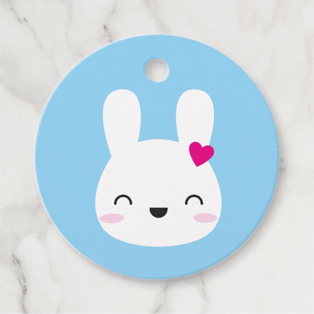 Kawaii Bunny Emotions Favour Tags (Front)