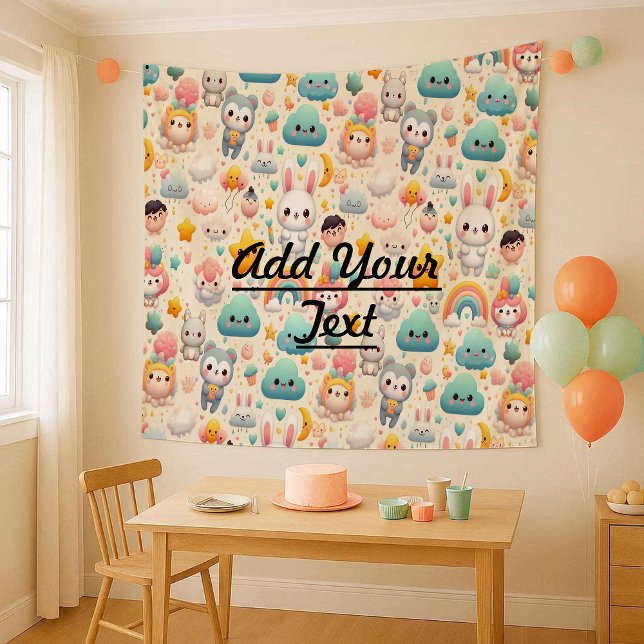 Kawaii Bunny Pastel Whimsical Nursery Tapestry (Kawaii Bunny Pastel Whimsical Nursery Tapestry)