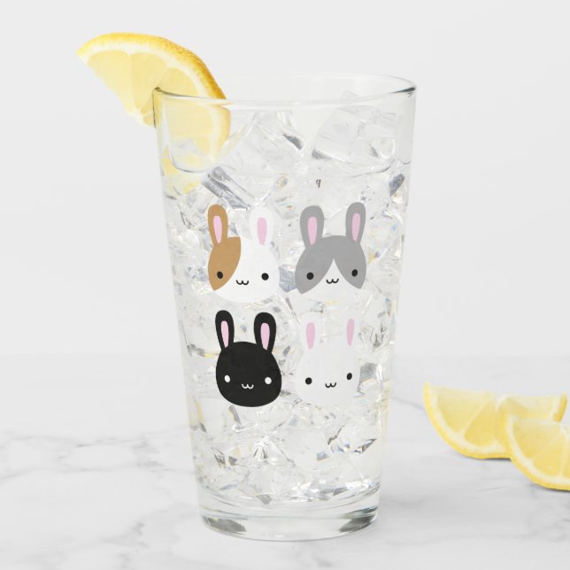 Kawaii Bunny Rabbits Glass (Front Ice)