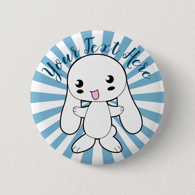 Kawaii Bunny's Hug Custom 6 Cm Round Badge (Front)