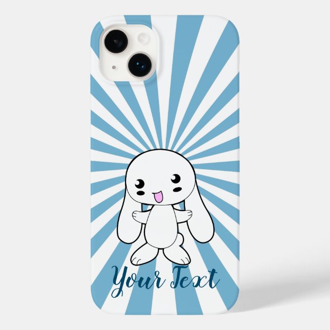 Kawaii Bunny's Hug Custom (Blue) Case-Mate iPhone Case (Back)
