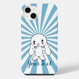 Kawaii Bunny's Hug Custom (Blue) iPhone 14 Plus Case
