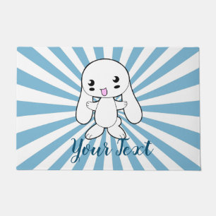 Kawaii Bunny's Hug Custom Doormat