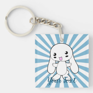 Kawaii Bunny's Hug Custom Key Ring