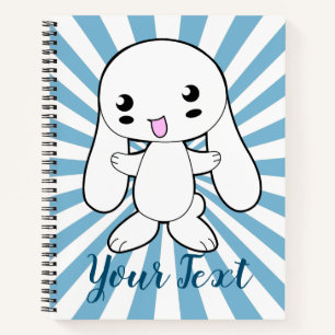 Kawaii Bunny's Hug Custom Notebook