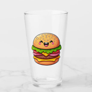 Kawaii Burger Delight Glass