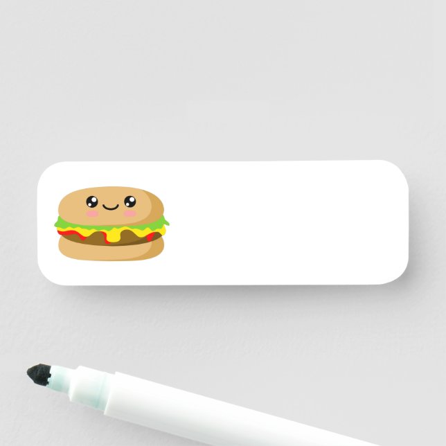 Kawaii Burger Name Tag (In Situ)