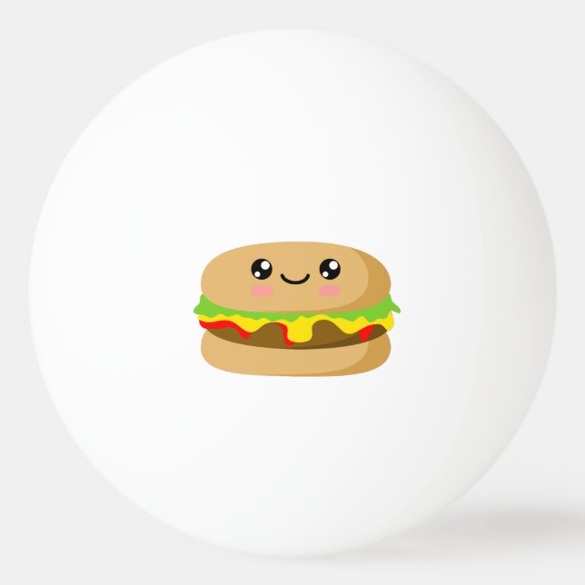 Kawaii Burger Ping Pong Ball (Front)