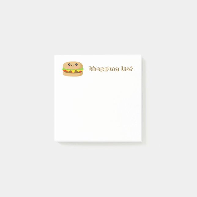Kawaii Burger Post-it Notes (Front)