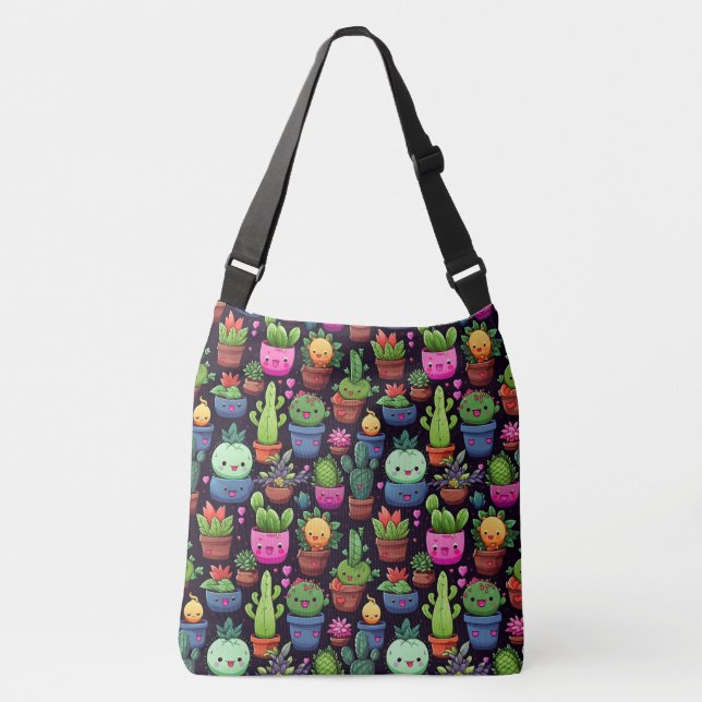 Kawaii Cactus Cross-Body Bag (Front)