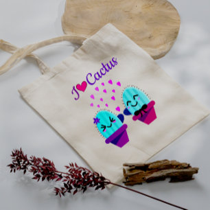 kawaii cactus love  tote bag