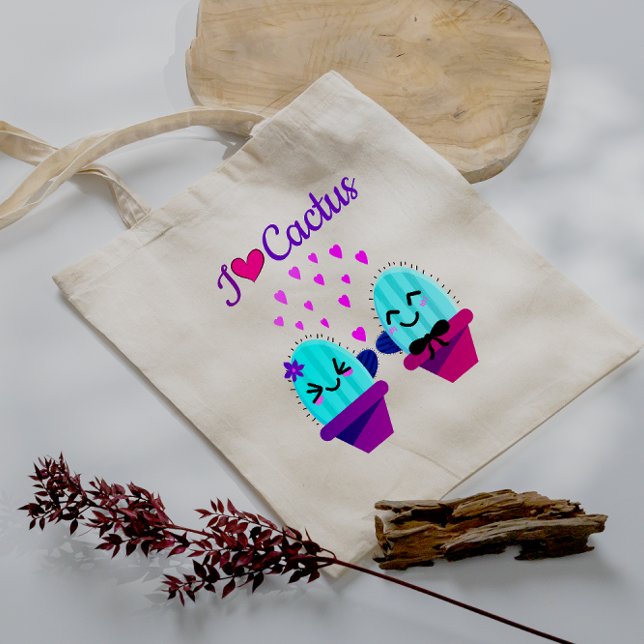 kawaii cactus love  tote bag (Creator Uploaded)